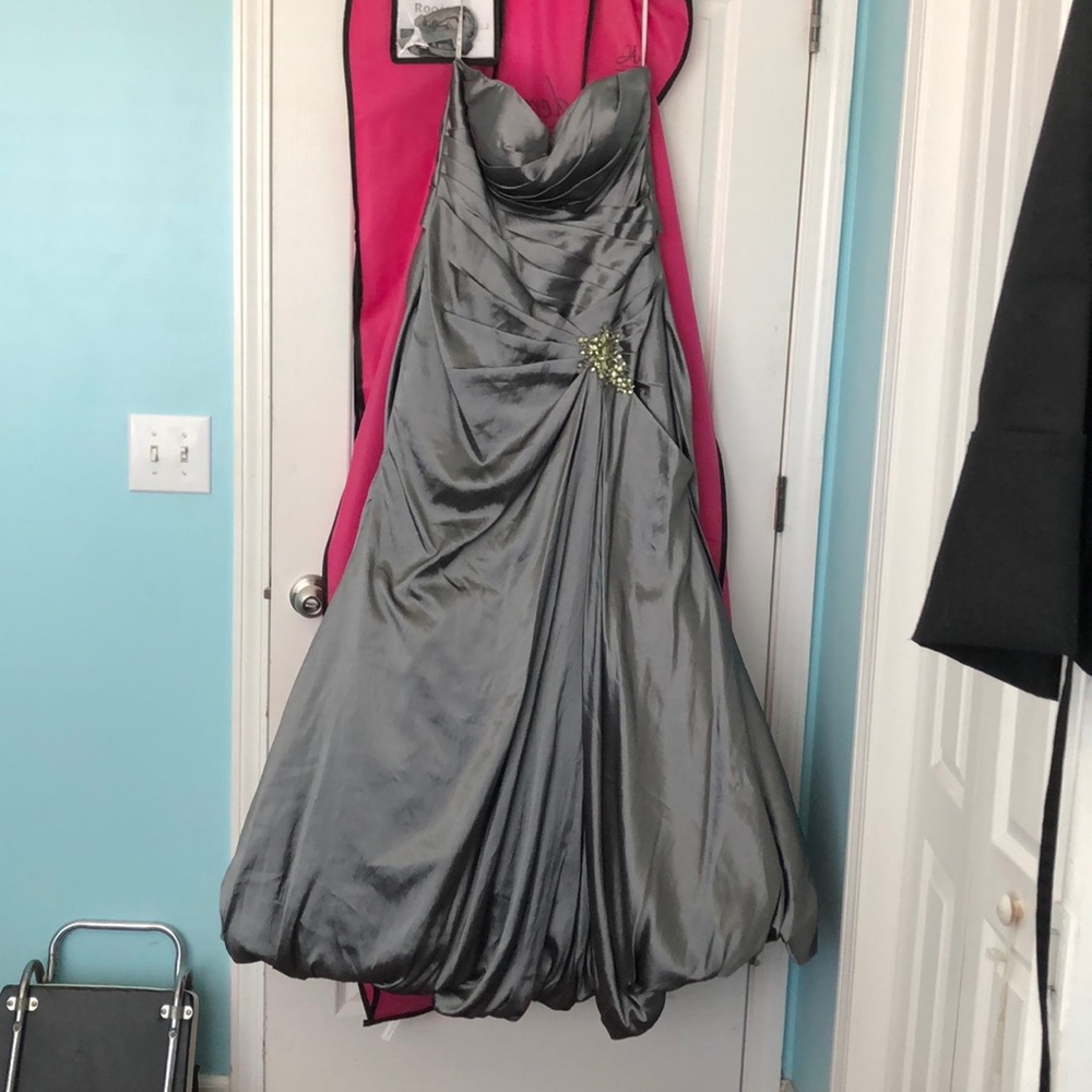 grey prom dress